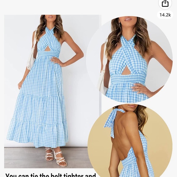 Halter gingham dress - small - Picture 4 of 6